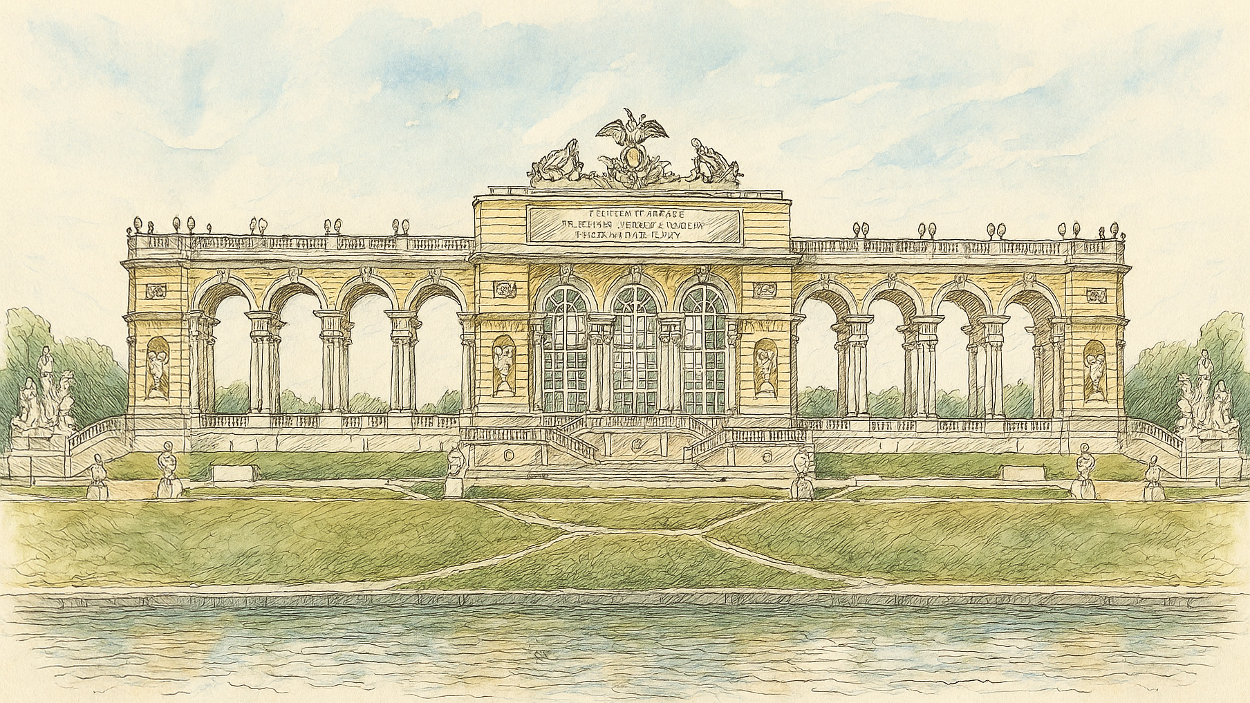 Gloriette Aquarell